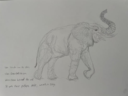 Elephantscape sketch with text